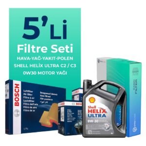 BOSCH Peugeot 5008 1.6 BlueHDi Dizel Filtre Bakım Seti Shell Motor Yağlı (2016-2019) 5 Li