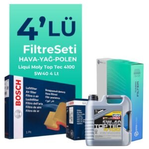 BOSCH Renault Clio 0.9 Benzin TCe Filtre Bakım Seti Liqui Moly Motor Yağlı (2014-2021) 4 Lü