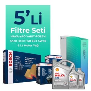 BOSCH Renault Kadjar 1.6 Dizel Filtre Bakım Seti Shell Motor Yağlı (2015-2018) 5 Li
