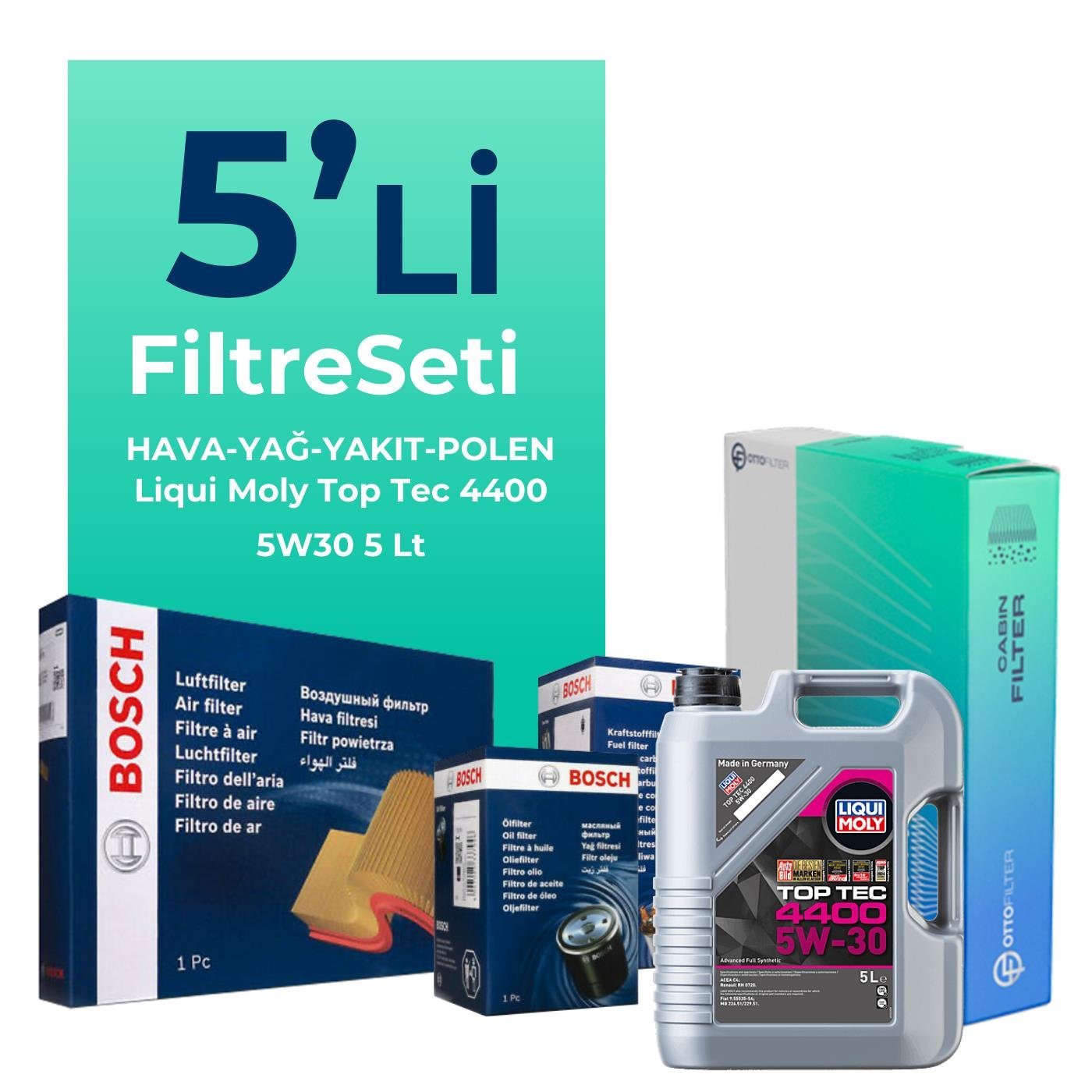 bosch-renault-modus-1-5-dizel-filtre-bakim-seti-liqui-moly-motor-yagli-2004-2009-5-li-128122 BOSCH Renault Modus 1.5 Dizel Filtre Bakım Seti Liqui Moly Motor Yağlı (2004-2009) 5 Li - Görsel 1