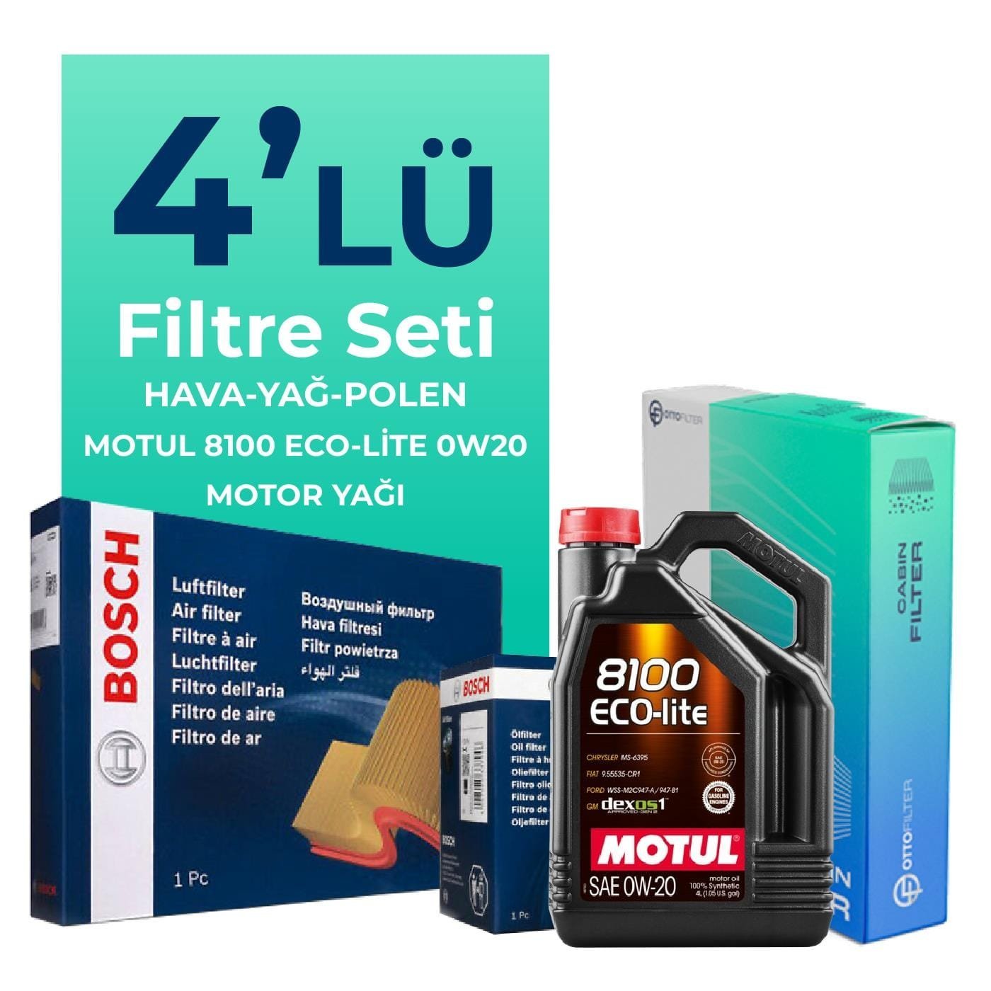 bosch-toyota-corolla-1-8-hybrid-filtre-bakim-seti-motul-motor-yagli-2018-2022-4-lu-62704 BOSCH Toyota Corolla 1.8 Hybrid Filtre Bakım Seti Motul Motor Yağlı (2018-2022) 4 Lü - Görsel 1