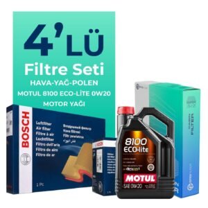 Bosch Toyota Yaris 1.5 Benzin Filtre Bakım Seti Motul Motor Yağlı (2020-2023) 4 Lü