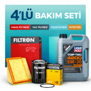 Filtron Alfa Mito 1.3 Dizel Liqui Moly 4200 Motor Yağı Filtre Seti (2009-2018) 4 Lü