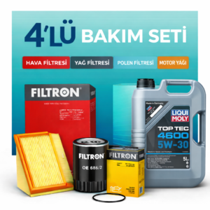 Filtron Alfa Mito 1.3 Dizel Liqui Moly 4600 Motor Yağı Filtre Seti (2009-2018) 4 Lü