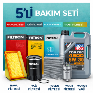 Filtron Alfa Mito 1.3 Dizel Liqui Moly 4200 Motor Yağı Filtre Seti (2009-2018) 5 Li