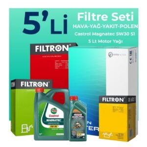 Filtron Alfa Giulietta 1.6 Dizel 105 HP Filtre Bakım Seti Castrol Motor Yağlı (2010-2015) 5 Li