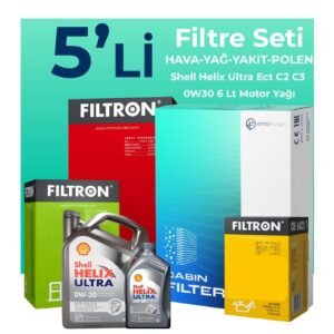 Filtron Audi Q5 40 TDi Filtre Bakım Seti Shell Motor Yağlı (2021-2024) 5 Li