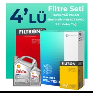 Filtron BMW 3.20 Benzinli Filtre Bakım Seti Shell Motor Yağlı (2019-2023) 4 Lü