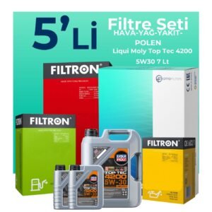 Filtron BMW 7.40 Dizel xDrive Filtre Bakım Seti Liqui Moly Motor Yağlı (2012-2015) 5 Li