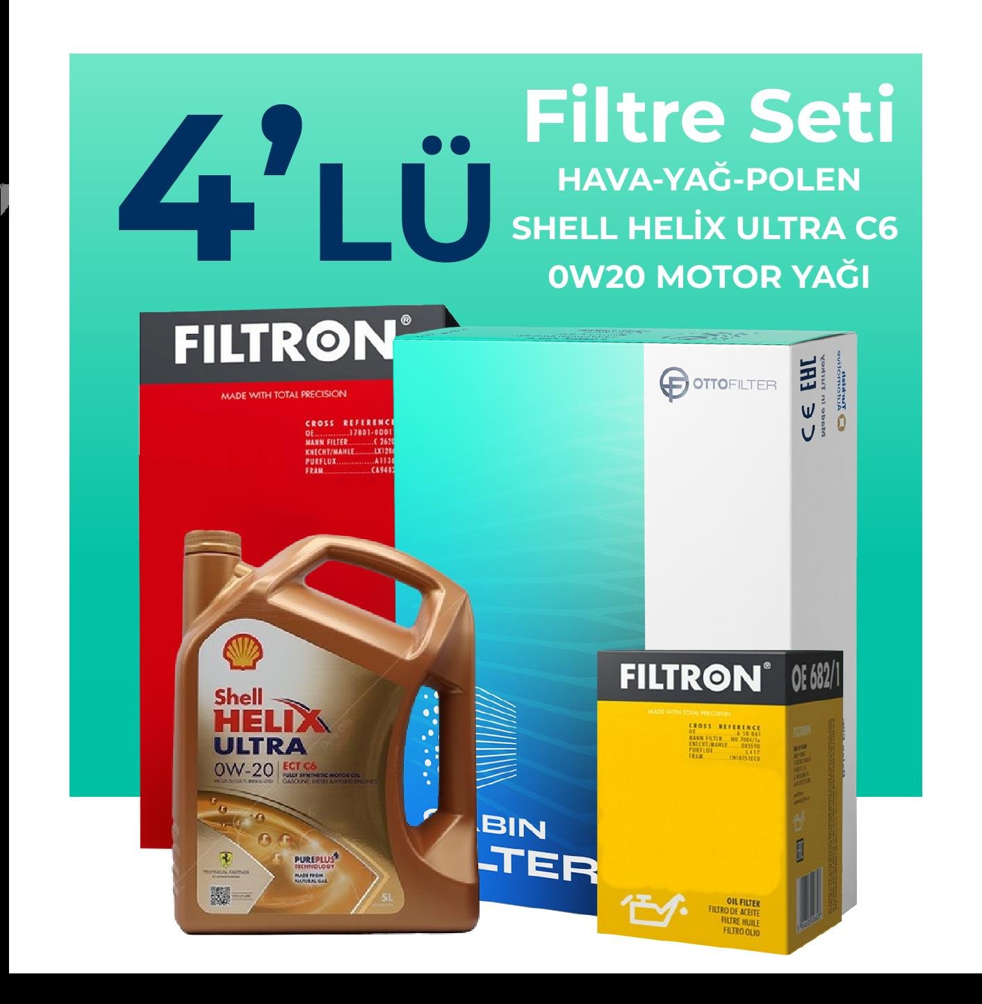 filtron-bmw-x1-2-0i-filtre-bakim-seti-shell-motor-yagli-2023-2024-4-lu-103725 Filtron BMW X1 2.0i Filtre Bakım Seti Shell Motor Yağlı (2023-2024) 4 Lü - Görsel 1