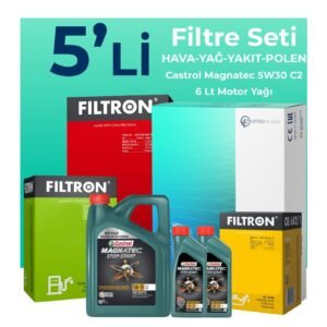 Filtron Chevrolet Captiva 2.0 Dizel Filtre Bakım Seti Castrol Motor Yağlı (2011-2018) 5 Li