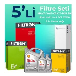 Filtron Chevrolet Captiva 2.0 Dizel Filtre Bakım Seti Shell Motor Yağlı (2011-2018) 5 Li
