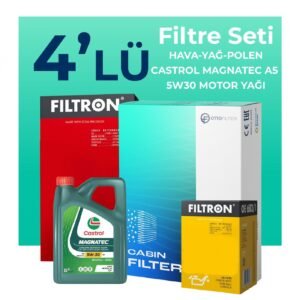 Filtron Chevrolet Spark 1.2 Filtre Bakım Seti Castrol Motor Yağlı (2010-2015) 4 Lü