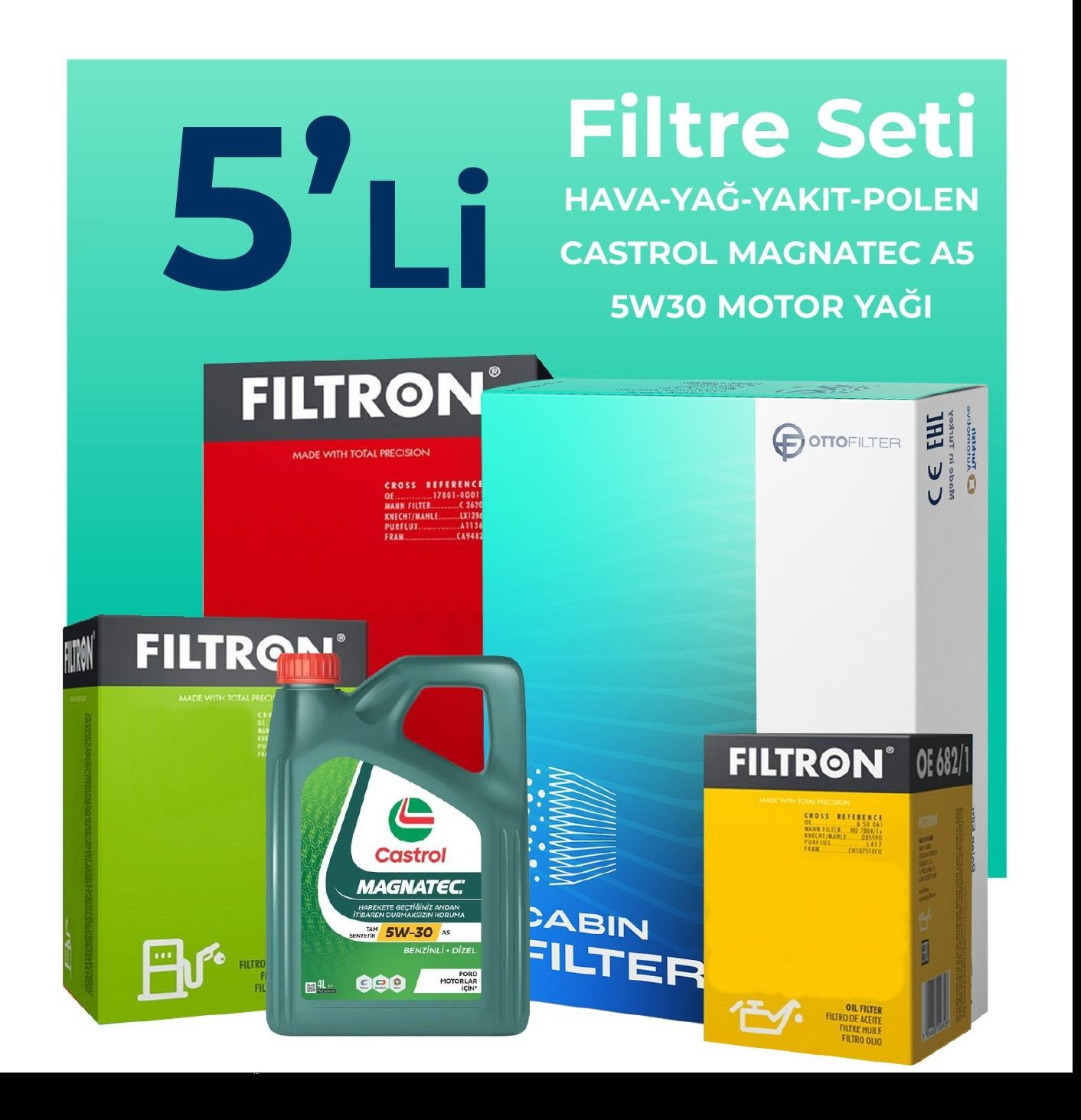 filtron-citroen-c3-1-6-dizel-filtre-bakim-seti-castrol-motor-yagli-2003-2009-5-li-59716 Filtron Citroen C3 1.6 Dizel Filtre Bakım Seti Castrol Motor Yağlı (2003-2009) 5 Li - Görsel 1