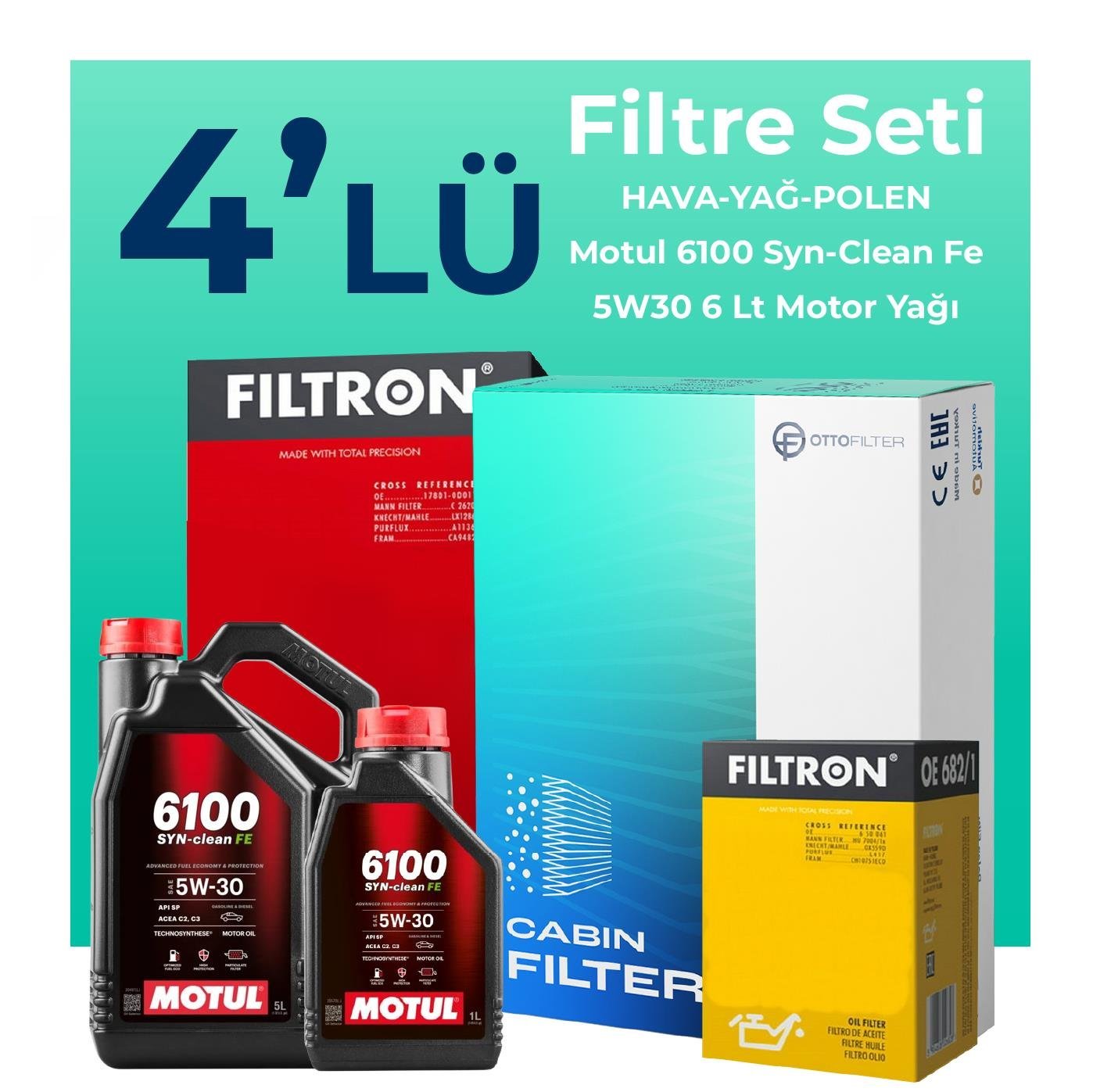 filtron-dacia-duster-1-3-benzinli-filtre-bakim-seti-motul-motor-yagli-2018-2024-4-lu-108863 Filtron Dacia Duster 1.3 Benzinli Filtre Bakım Seti Motul Motor Yağlı (2018-2024) 4 Lü - Görsel 1