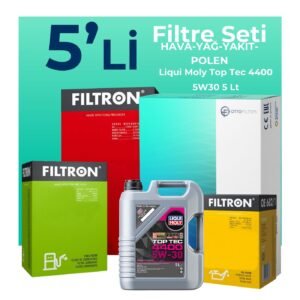 Filtron Dacia Duster 1.5 Dizel Filtre Bakım Seti Liqui Moly Motor Yağlı (2010-2013) 5 Li