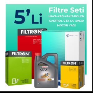 Filtron Dacia Lodgy 1.5 BlueDci Dizel Filtre Bakım Seti Castrol Motor Yağlı (2018-2022) 5 Li