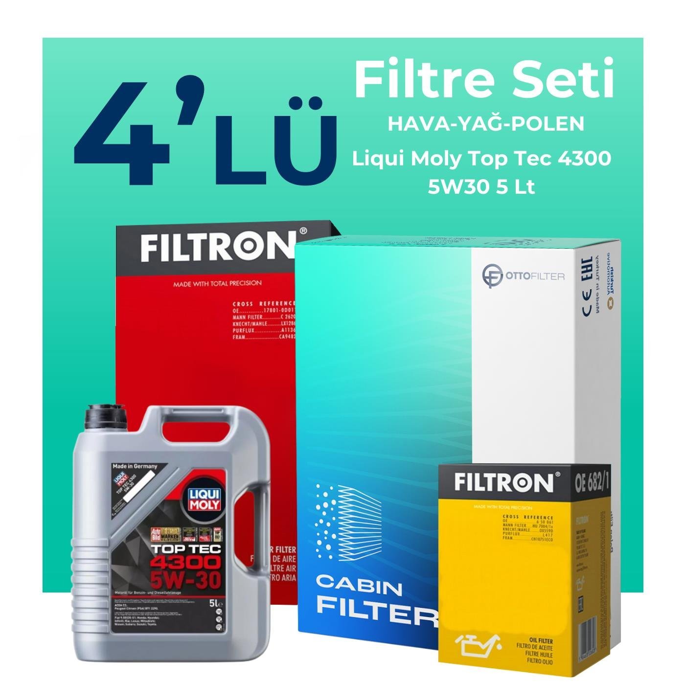 filtron-dacia-sandero-1-0-turbo-filtre-bakim-seti-liqui-moly-motor-yagli-2021-2025-4-lu-122265 Filtron Dacia Sandero 1.0 Turbo Filtre Bakım Seti Liqui Moly Motor Yağlı (2021-2025) 4 Lü - Görsel 1