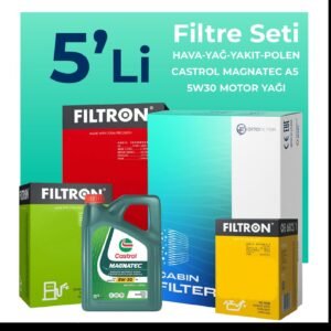 Filtron Dodge Nitro 2.8 Dizel Filtre Bakım Seti Castrol Motor Yağlı (2007-2012) 5 Li
