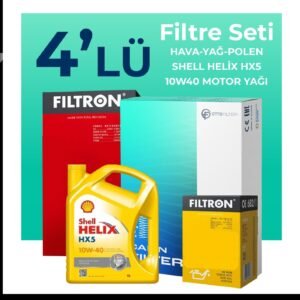 Filtron Fiat Albea 1.2 Benzinli Filtre Bakım Seti Shell Motor Yağlı (2002-2008) 4 Lü