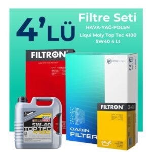Filtron Fiat Bravo 1.4 T-Jet Benzinli Filtre Bakım Seti Liqui Moly Motor Yağlı (2007-2015) 4 Lü