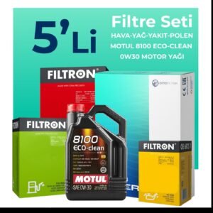 Filtron Fiat Doblo 1.3 Dizel Filtre Bakım Seti EURO 6 Motul Motor Yağlı (2015-2022) 5 Li