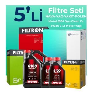 Filtron Fiat Ducato 2.3 Dizel Filtre Bakım Seti Motul Motor Yağlı (2006-2014) 5 Li