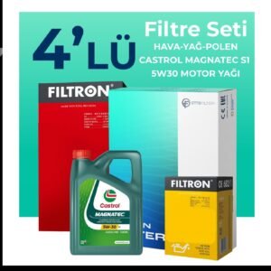 Filtron Fiat Egea 1.3 Dizel Filtre Bakım Seti Castrol Motor Yağlı (2015-2018) 4 Lü