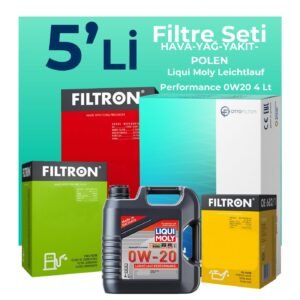Filtron Fiat Egea 1.3 Dizel Filtre Bakım Seti Liqui Moly Motor Yağlı (2019-2023) 5 Li