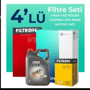 Filtron Fiat Panda 1.2 Benzinli Filtre Bakım Seti Castrol Motor Yağlı (2012-2021) 4 Lü