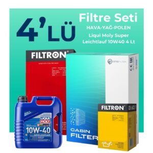 Filtron Fiat Punto 1.4 Benzinli Filtre Bakım Seti Liqui Moly Motor Yağlı (2005-2011) 4 Lü