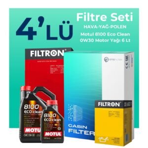 Filtron Ford Connect 1.5 Dizel Filtre Bakım Seti Motul Motor Yağlı (2013-2019) 4 Lü