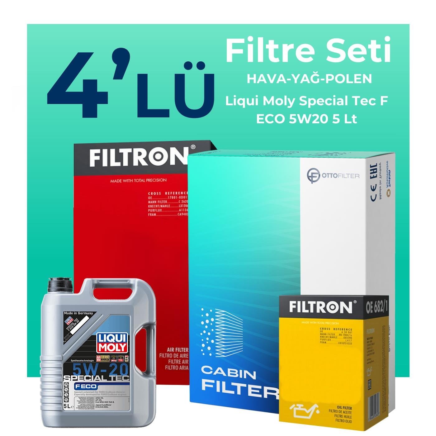 filtron-ford-fiesta-1-0-benzin-filtre-bakim-seti-liqui-moly-motor-yagli-2017-2020-4-lu-122209 Filtron Ford Fiesta 1.0 Benzin Filtre Bakım Seti Liqui Moly Motor Yağlı (2017-2020) 4 Lü - Görsel 1