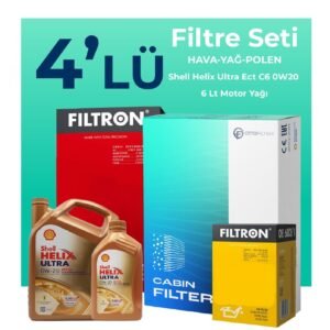 Filtron Ford Kuga 1.5 Dizel Manuel Filtre Bakım Seti Shell Motor Yağlı (2019-2023) 4 Lü