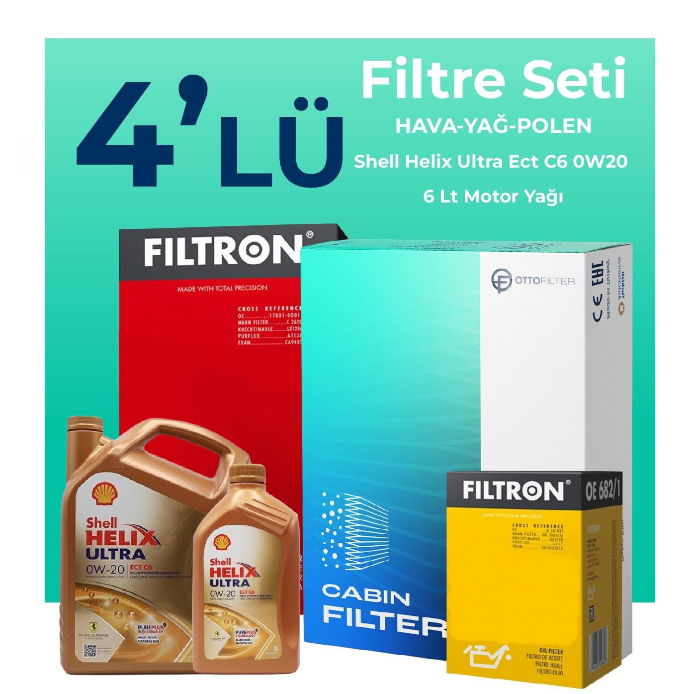 filtron-ford-kuga-1-5-dizel-manuel-filtre-bakim-seti-shell-motor-yagli-2019-2023-4-lu-109374 Filtron Ford Kuga 1.5 Dizel Manuel Filtre Bakım Seti Shell Motor Yağlı (2019-2023) 4 Lü - Görsel 1