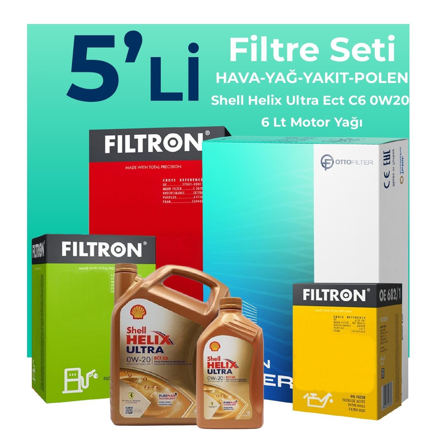 filtron-ford-kuga-1-5-dizel-manuel-filtre-bakim-seti-shell-motor-yagli-2019-2023-5-li-109426 Filtron Ford Kuga 1.5 Dizel Manuel Filtre Bakım Seti Shell Motor Yağlı (2019-2023) 5 Li - Görsel 1