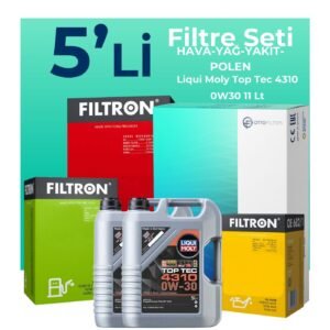 Filtron Ford Transit V363 2.0 Dizel Filtre Bakım Seti Liqui Moly Motor Yağlı (2014-2024) 5 Li