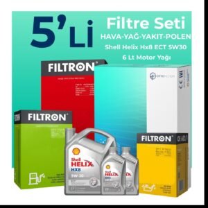 Filtron Honda CR-V 2.2 Dizel Filtre Bakım Seti Shell Motor Yağlı (2006-2011) 5 Li