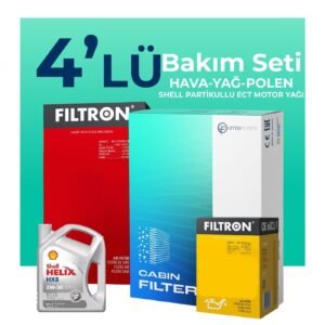 Filtron Honda Jazz 1.4 Benzin Filtre Bakım Seti Shell Motor Yağlı (2005-2008) 4 Lü