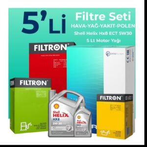 Filtron Hyundai Accent Blue 1.6 Dizel Filtre Bakım Seti Shell Motor Yağlı (2011-2019) 5 Li