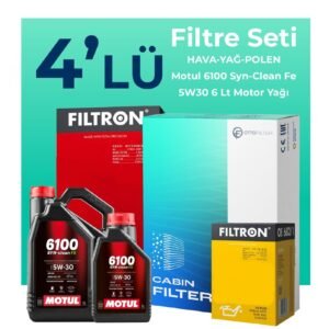 Filtron Hyundai Santa FE 2.2 Dizel Filtre Bakım Seti Motul Motor Yağlı (2006-2009) 4 Lü