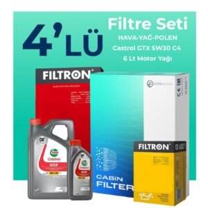 Filtron Hyundai Tucson 2.0 Dizel Filtre Bakım Seti Castrol Motor Yağlı (2004-2012) 4 Lü