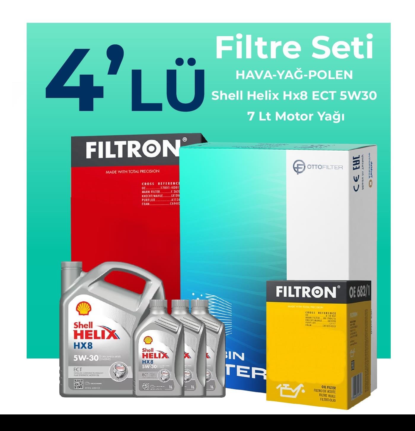 filtron-jaguar-s-type-2-7-dizel-filtre-bakim-seti-shell-motor-yagli-2000-2008-4-lu-104987 Filtron Jaguar S-TYPE 2.7 Dizel Filtre Bakım Seti Shell Motor Yağlı (2000-2008) 4 Lü - Görsel 1