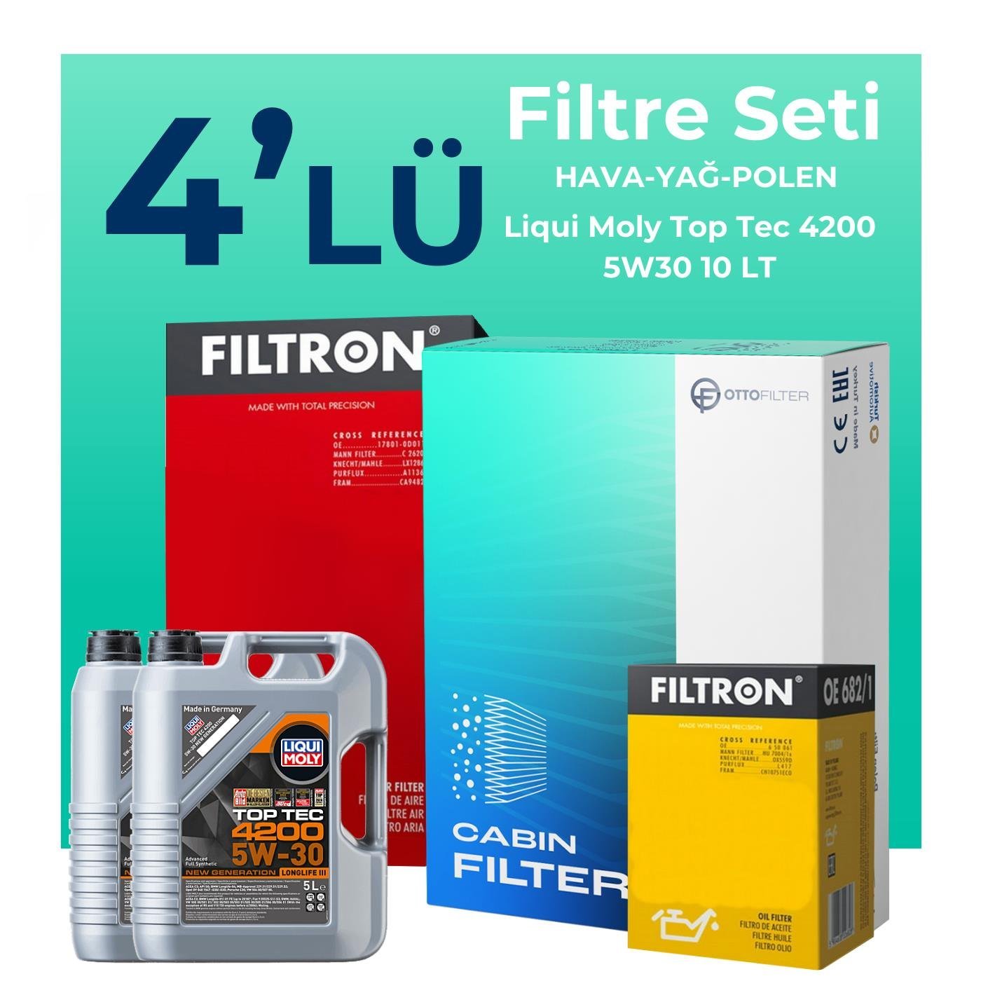 filtron-jeep-commander-3-0-dizel-filtre-bakim-seti-liqui-moly-motor-yagli-2006-2011-4-lu-128109 Filtron Jeep Commander 3.0 Dizel Filtre Bakım Seti Liqui Moly Motor Yağlı (2006-2011) 4 Lü - Görsel 1