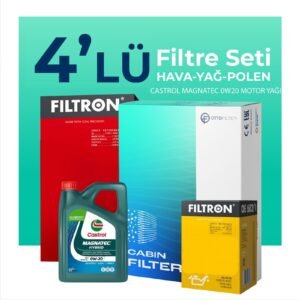 Filtron Kia Cerato 1.6 Benzin Filtre Bakım Seti Castrol Motor Yağlı (2019-2024) 4 Lü
