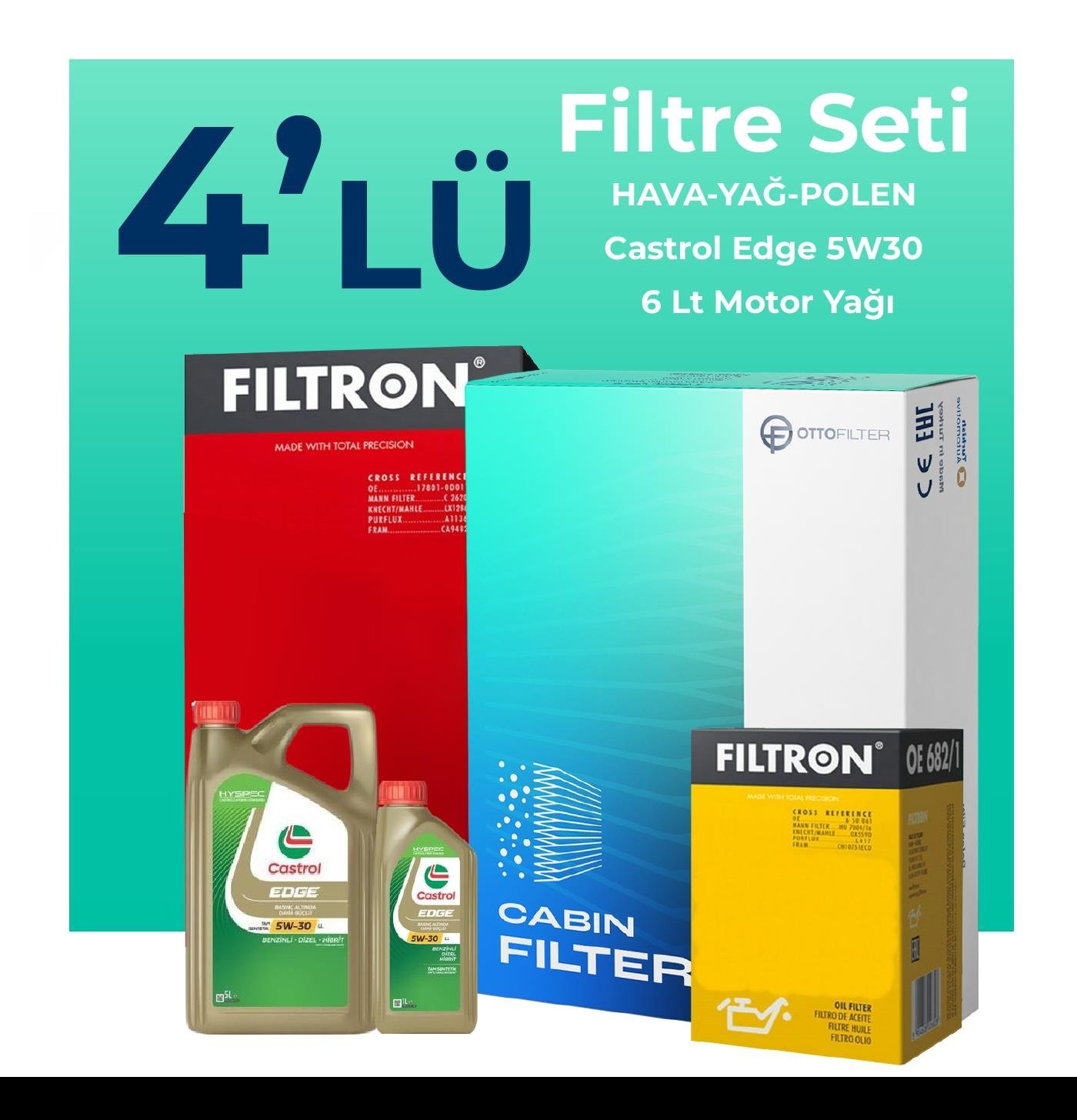 filtron-mercedes-b180-dizel-filtre-bakim-seti-castrol-motor-yagli-2018-2022-4-lu-107568 Filtron Mercedes B180 Dizel Filtre Bakım Seti Castrol Motor Yağlı (2018-2022) 4 Lü - Görsel 1