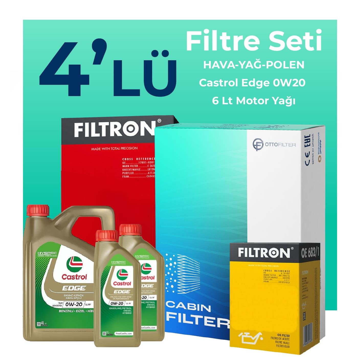 filtron-mercedes-e180-1-5-benzin-filtre-bakim-seti-castrol-motor-yagli-2023-2025-4-lu-109489 Filtron Mercedes E180 1.5 Benzin Filtre Bakım Seti Castrol Motor Yağlı (2023-2025) 4 Lü - Görsel 1