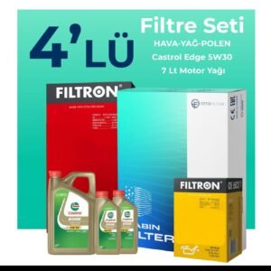 Filtron Mercedes E220 Dizel Filtre Bakım Seti Castrol Motor Yağlı (2009-2013) 4 Lü