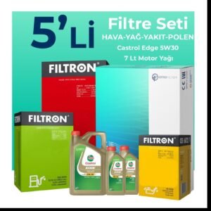 Filtron Mercedes E220 Dizel Filtre Bakım Seti Castrol Motor Yağlı (2018-2022) 5 Li