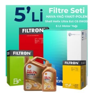 Filtron Mercedes E220 Dizel Filtre Bakım Seti Shell Motor Yağlı (2023-2025) 5 Li